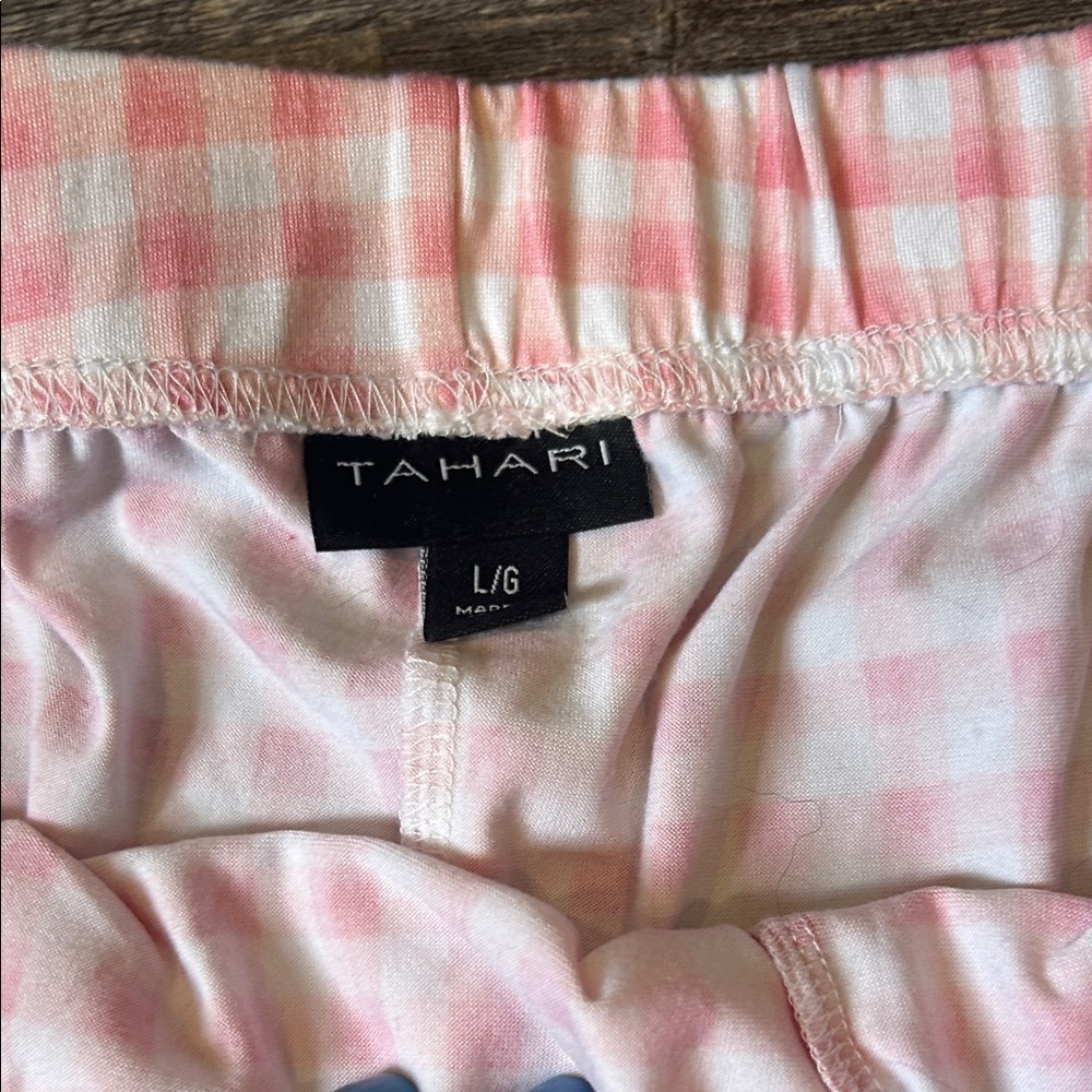 Tahari Pink Gingham Pajama Set size L - Picture 8 of 8